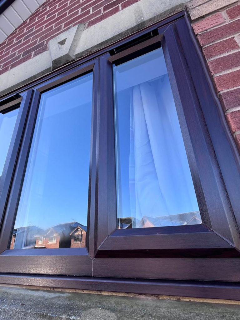 Coloured PVC rosewood windows fitted in Southport, Ormskirk, Liverpool, Chester, Manchester, Bolton, Blackburn, Preston, Lancaster and all surrounding areas in the Northwest.