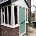 We recently completed a full porch installation at a property in Rufford, supplying and fitting a cream on white PVCu porch with matching windows and a Chartwell Green composite door. We also supply and fit coloured PVC and composite doors in Southport, Ormskirk, Liverpool, Chester, Manchester, Bolton, Blackburn, Preston, Lancaster and all surrounding areas in the Northwest.