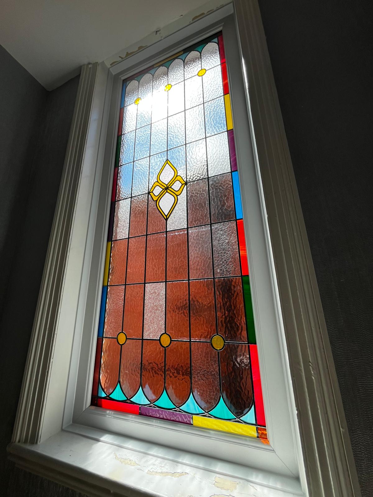 We recently completed a unique project where the customer designed their own coloured copy lead window pattern, and Windowcare Northwest manufactured and installed the bespoke glazed unit to bring their vision to life.