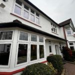 White flush sash windows Birkdale Encapsulated lead double glazing Bay window replacement