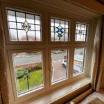 White flush sash windows Birkdale Encapsulated lead double glazing Bay window replacement