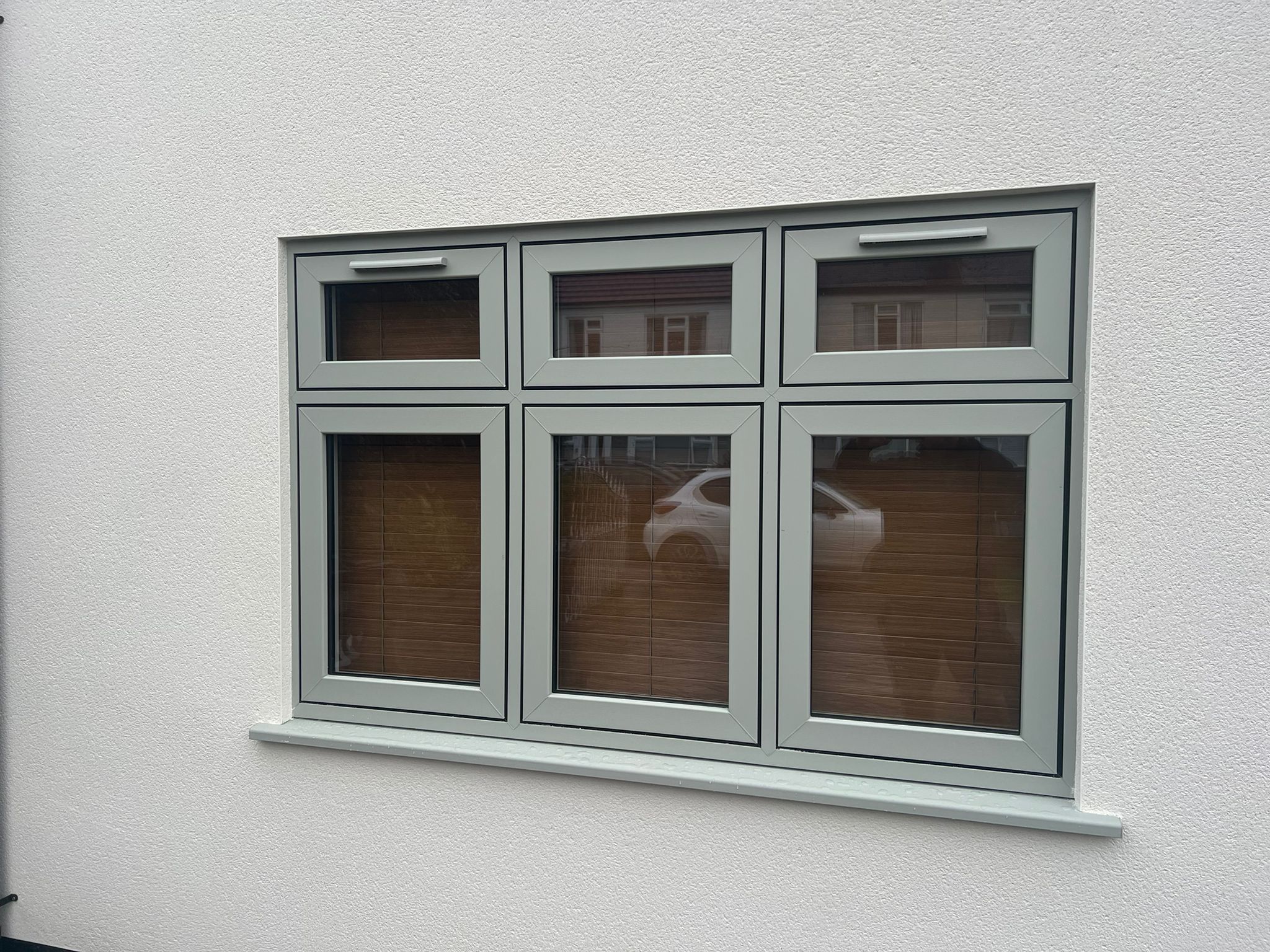 Agate grey flush sash windows fitted in Southport, Ormskirk, Liverpool, Chester, Manchester, Bolton, Blackburn, Preston, Lancaster and all surrounding areas in the Northwest