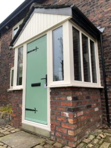 We recently completed a full porch installation at a property in Rufford, supplying and fitting a cream on white PVCu porch with matching windows and a Chartwell Green composite door. We also supply and fit coloured PVC and composite doors in Southport, Ormskirk, Liverpool, Chester, Manchester, Bolton, Blackburn, Preston, Lancaster and all surrounding areas in the Northwest.