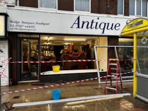 Store front PVC window supplied and fitted in Southport, Merseyside.