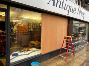 Store front PVC window supplied and fitted in Southport, Merseyside.
