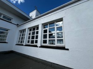 Royal Birkdale Golf Club window replacement and repairs. Windowcare Northwest carrying out work to replace and repair PVC windows including the installation of new white PVCu windows, replacement of failed double glazed units, and repairs to hinges, handles and locking mechanisms.