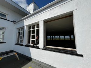 Royal Birkdale Golf Club window replacement and repairs. Windowcare Northwest carrying out work to replace and repair PVC windows including the installation of new white PVCu windows, replacement of failed double glazed units, and repairs to hinges, handles and locking mechanisms.