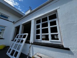 Royal Birkdale Golf Club window replacement and repairs. Windowcare Northwest carrying out work to replace and repair PVC windows including the installation of new white PVCu windows, replacement of failed double glazed units, and repairs to hinges, handles and locking mechanisms.