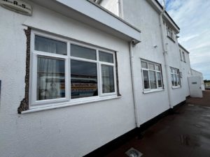 Royal Birkdale Golf Club window replacement and repairs. Windowcare Northwest carrying out work to replace and repair PVC windows including the installation of new white PVCu windows, replacement of failed double glazed units, and repairs to hinges, handles and locking mechanisms.