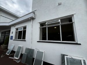 Royal Birkdale Golf Club window replacement and repairs. Windowcare Northwest carrying out work to replace and repair PVC windows including the installation of new white PVCu windows, replacement of failed double glazed units, and repairs to hinges, handles and locking mechanisms.