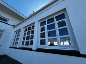 Royal Birkdale Golf Club window replacement and repairs. Windowcare Northwest carrying out work to replace and repair PVC windows including the installation of new white PVCu windows, replacement of failed double glazed units, and repairs to hinges, handles and locking mechanisms.