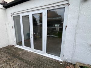 We recently completed a feature installation at a property in Ainsdale, Southport, Liverpool, Manchester, Blackburn, Lancaster, Ormskirk, Preston - fitting a set of white Crittall-style French doors with matching sidelights to create a striking and elegant rear elevation.