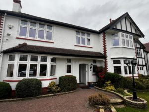 White flush sash windows Birkdale Encapsulated lead double glazing Bay window replacement