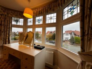 White flush sash windows Birkdale Encapsulated lead double glazing Bay window replacement