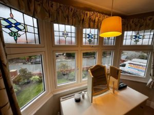 White flush sash windows Birkdale Encapsulated lead double glazing Bay window replacement