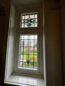 White flush sash windows Birkdale Encapsulated lead double glazing Bay window replacement