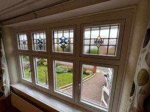White flush sash windows Birkdale Encapsulated lead double glazing Bay window replacement