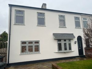 Agate grey flush sash windows fitted in Southport, Ormskirk, Liverpool, Chester, Manchester, Bolton, Blackburn, Preston, Lancaster and all surrounding areas in the Northwest